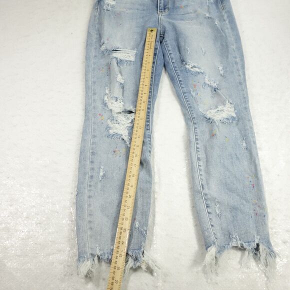 Judy Blue Light Blue Distressed Boyfriend Jeans - Picture 5 of 14